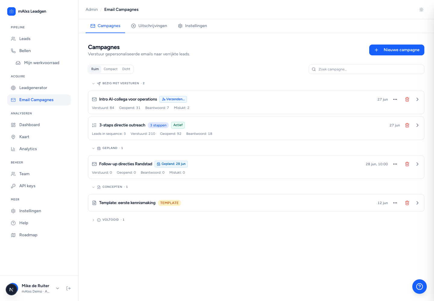 E-mailcampagnes naar verrijkte leads