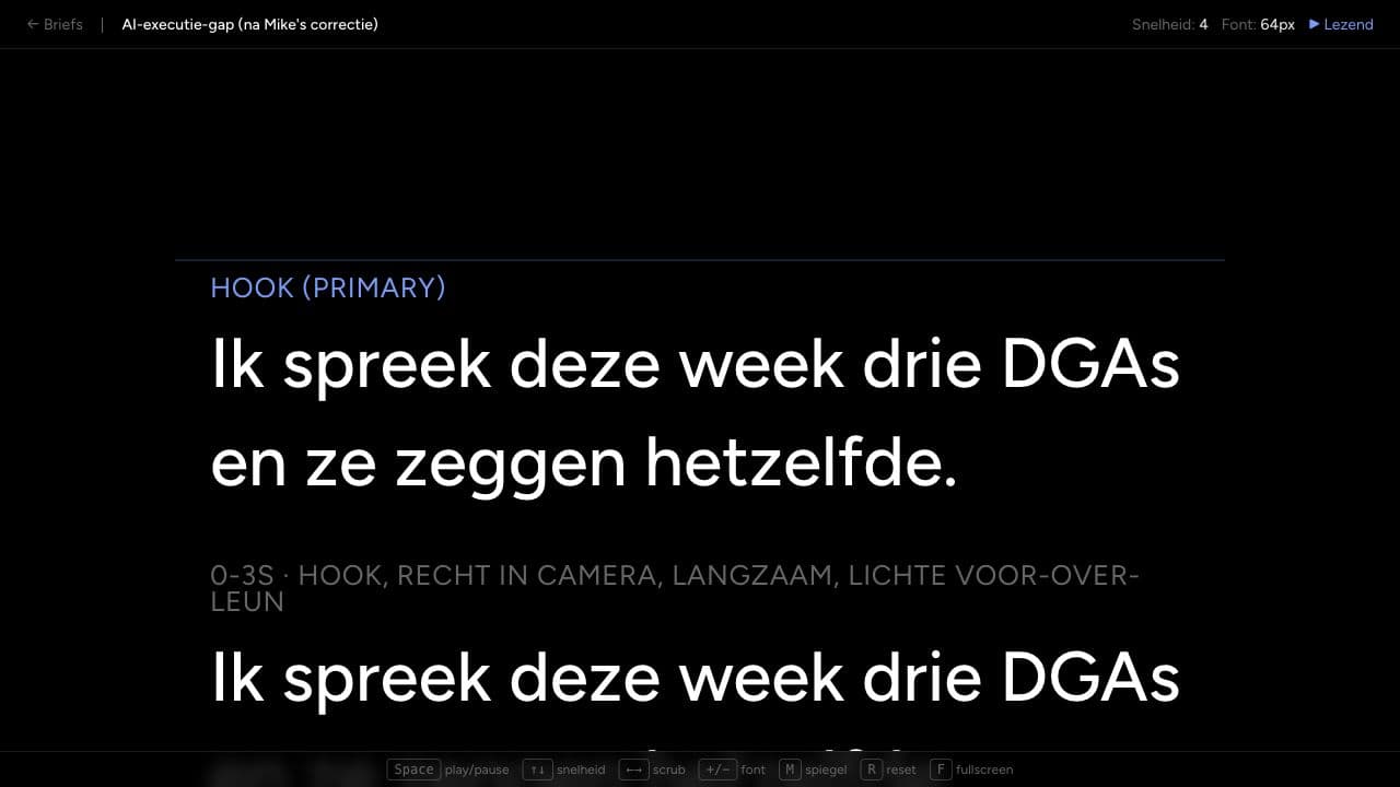 Teleprompter die je script meeloopt tijdens de opname